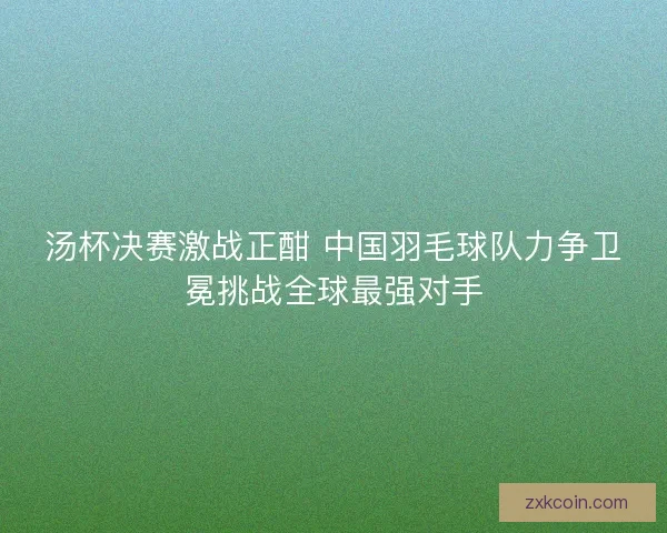 汤杯决赛激战正酣 中国羽毛球队力争卫冕挑战全球最强对手